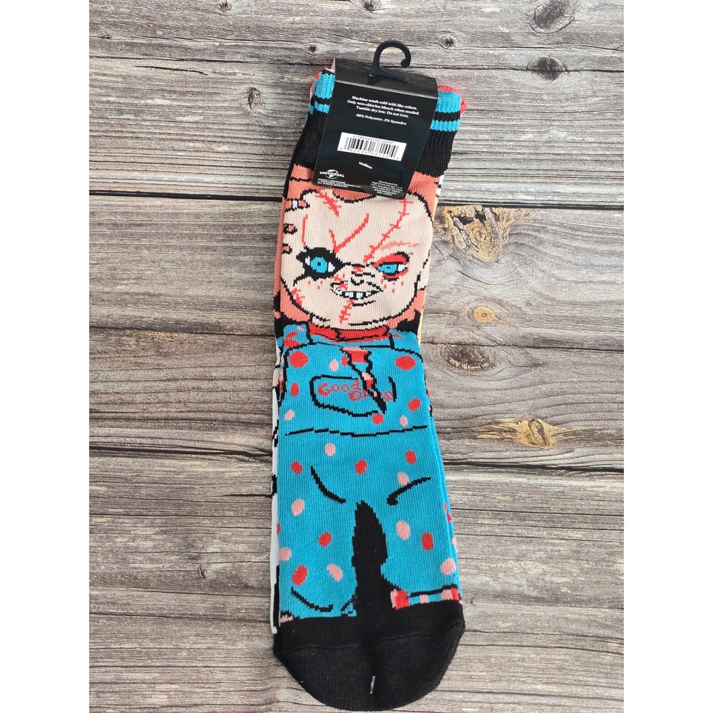 Chucky Tiffany Bride of Chucky Crew Socks 2 Pair Pk Universal Studios NWT 10-13